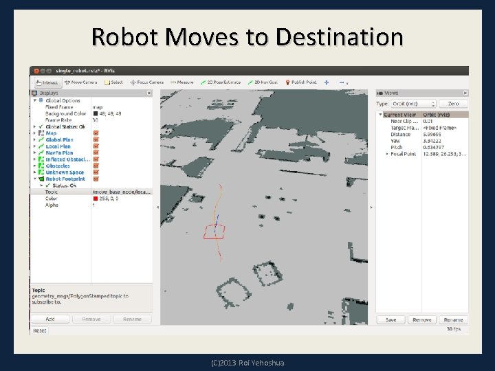 Robot Moves to Destination (C)2013 Roi Yehoshua 