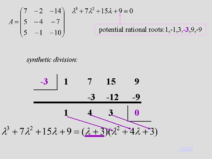 Pamela Leutwyler Find The Eigenvalues And Eigenvectors Next