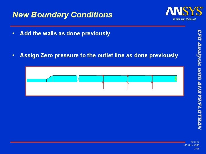 New Boundary Conditions Training Manual • Assign Zero pressure to the outlet line as