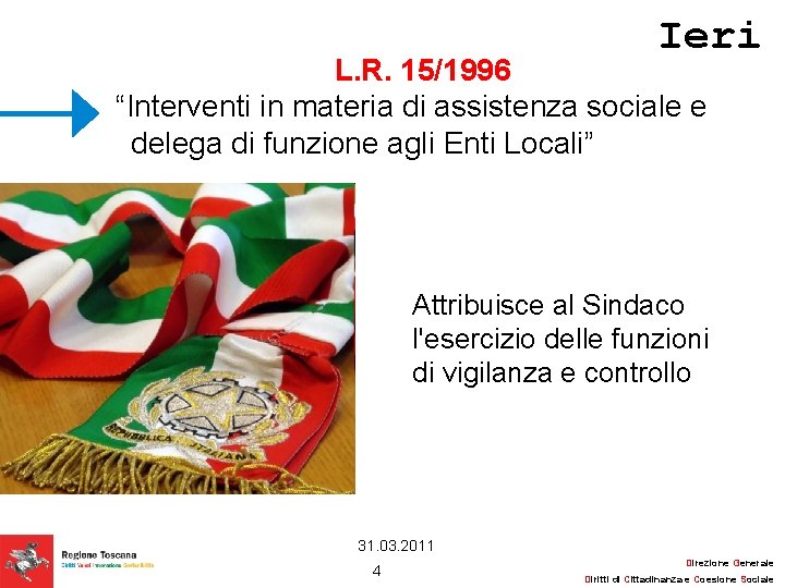 Ieri L. R. 15/1996 “Interventi in materia di assistenza sociale e delega di funzione