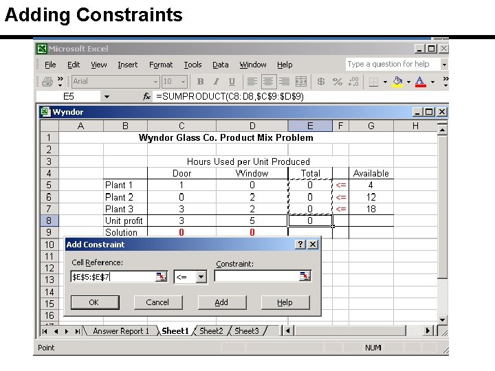 Adding Constraints 