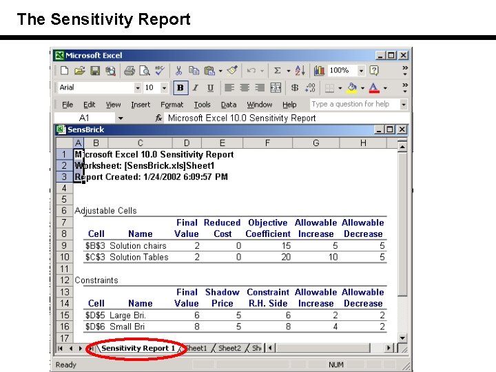 The Sensitivity Report 