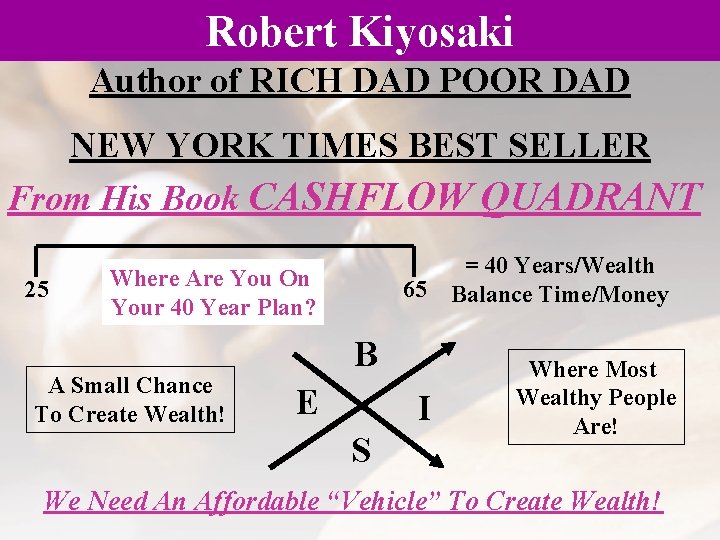 Robert Kiyosaki Author of RICH DAD POOR DAD NEW YORK TIMES BEST SELLER From