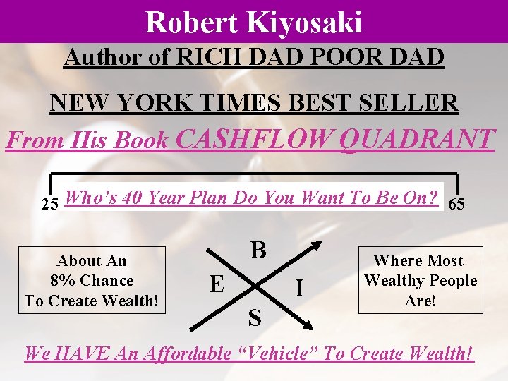 Robert Kiyosaki Author of RICH DAD POOR DAD NEW YORK TIMES BEST SELLER From
