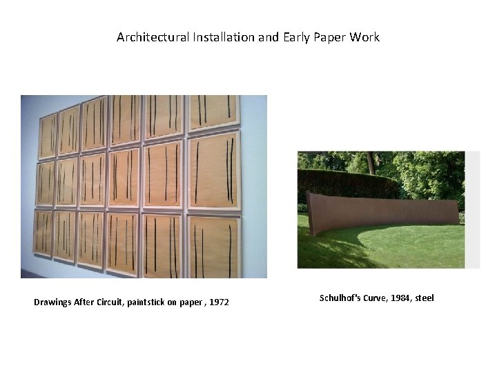Architectural Installation and Early Paper Work Drawings After Circuit, paintstick on paper , 1972