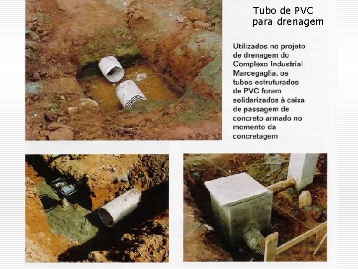 Tubo de PVC para drenagem 