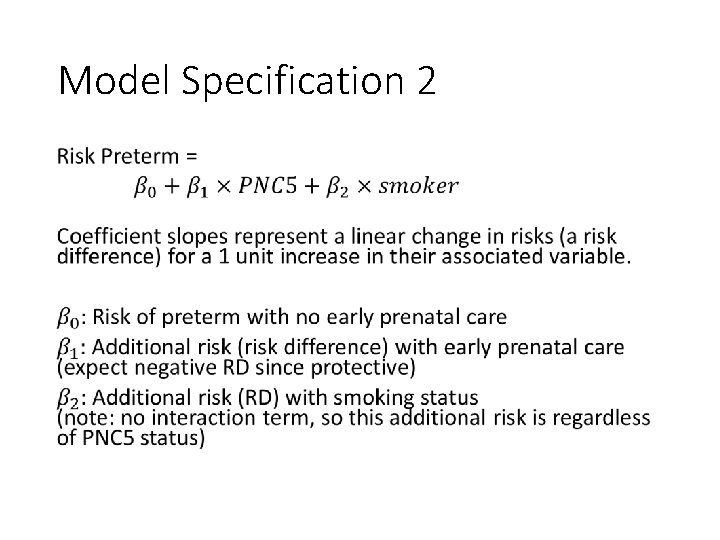 Model Specification 2 • 