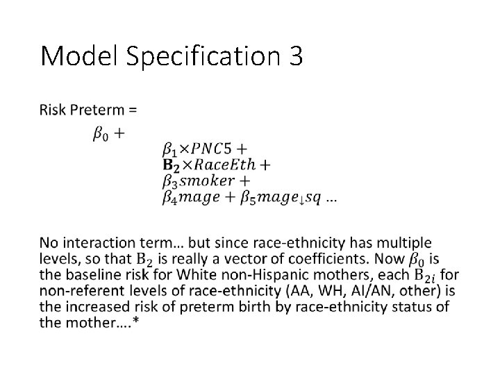 Model Specification 3 • 