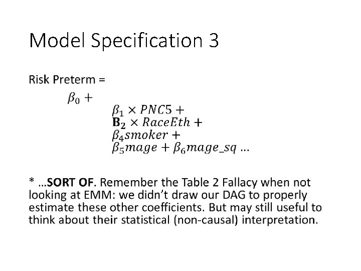 Model Specification 3 • 