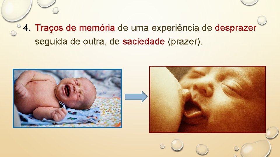4. Traços de memória de uma experiência de desprazer seguida de outra, de saciedade