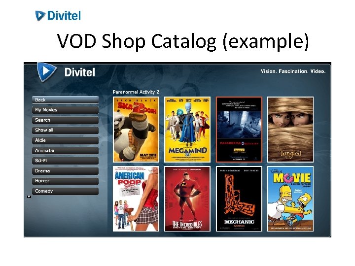 VOD Shop Catalog (example) VOD Shop Catalog (example)