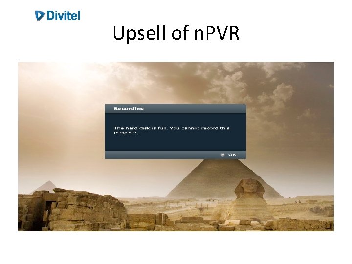 Upsell of n. PVR Upsell of n. PVR