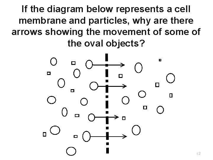 If the diagram below represents a cell membrane and particles, why are there arrows