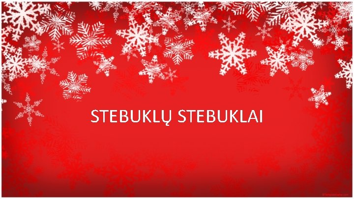 STEBUKLŲ STEBUKLAI 