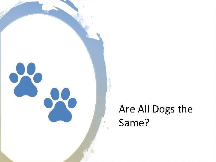 Are All Dogs the Same? 