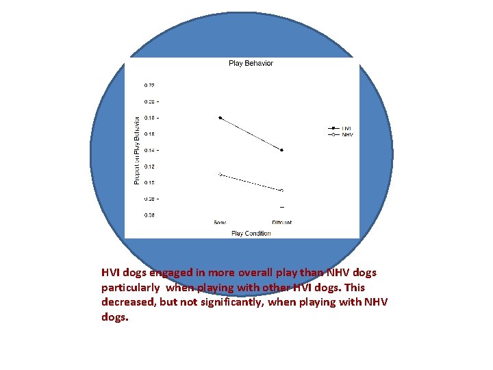 HVI dogs engaged in more overall play than NHV dogs particularly when playing with