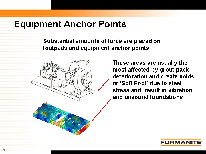 Equipment Anchor Points Substantial amounts of force are placed on footpads and equipment anchor