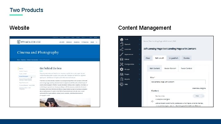 Two Products Website Content Management 