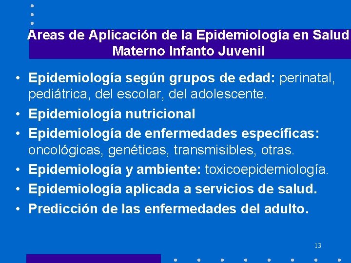 Epidemiologa y Salud Materno Infantil Programa Materno Infantil