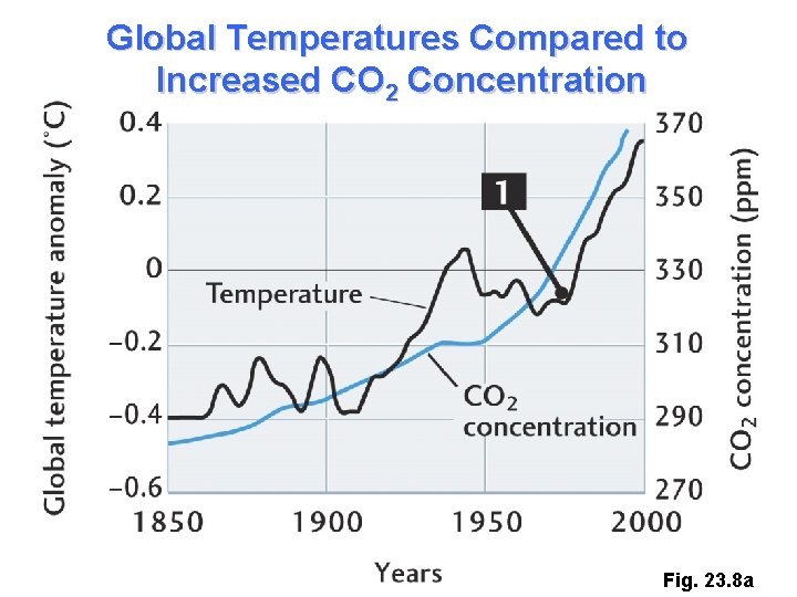 Global Temperatures Compared to Increased CO 2 Concentration Fig. 23. 8 a 