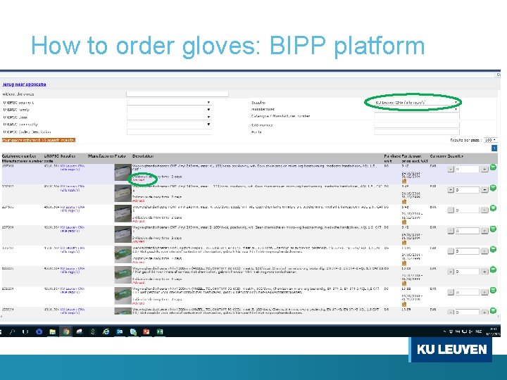 How to order gloves: BIPP platform 