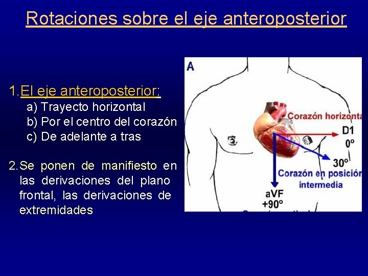 Rotaciones sobre el eje anteroposterior 1. El eje anteroposterior: a) Trayecto horizontal b) Por