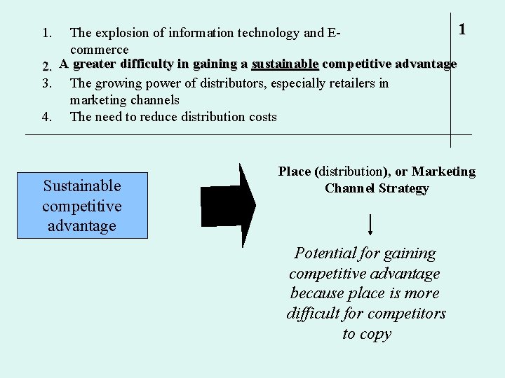  1. The explosion of information technology and E- 1 commerce 2. A greater
