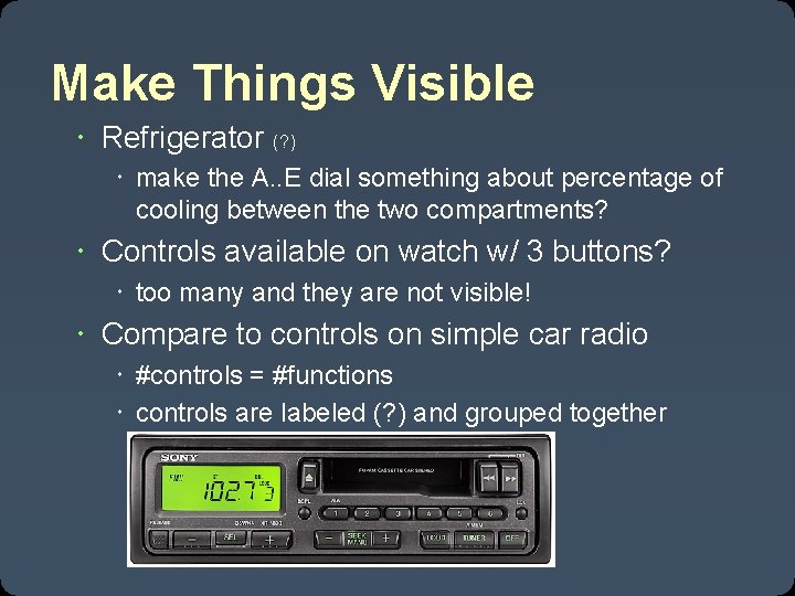 Make Things Visible Refrigerator (? ) make the A. . E dial something about