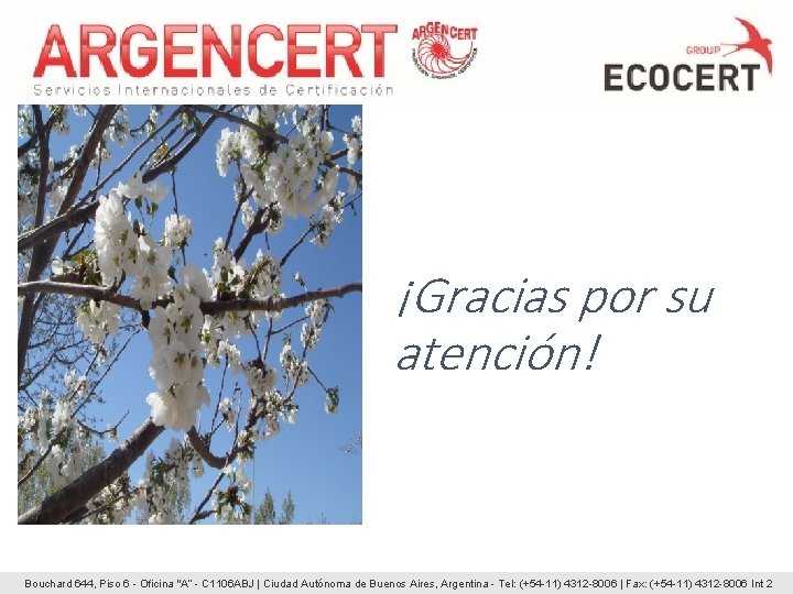 ¡Gracias por su atención! Bouchard 644, Piso 6 - Oficina "A“ - C 1106 ¡Gracias por su atención! Bouchard 644, Piso 6 - Oficina "A“ - C 1106