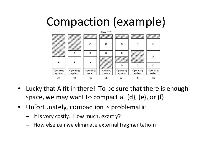 Compaction (example) • Lucky that A fit in there! To be sure that there