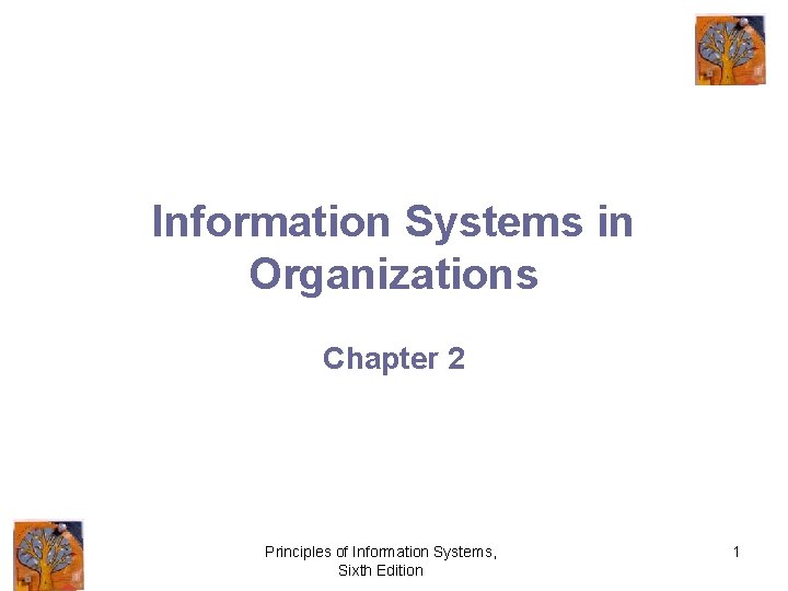 Information Systems in Organizations Chapter 2 Principles of