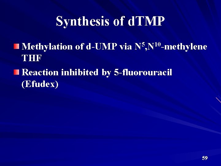 Synthesis of d. TMP Methylation of d-UMP via N 5, N 10 -methylene THF