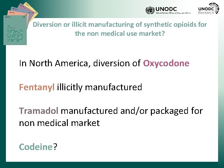Diversion or illicit manufacturing of synthetic opioids for the non medical use market? In