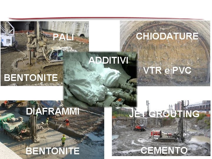 CHIODATURE PALI ADDITIVI BENTONITE VTR e PVC DIAFRAMMI JET GROUTING BENTONITE CEMENTO 8 