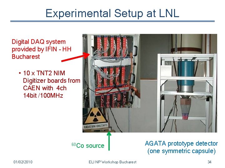 Experimental Setup at LNL Digital DAQ system provided by IFIN – HH Bucharest •