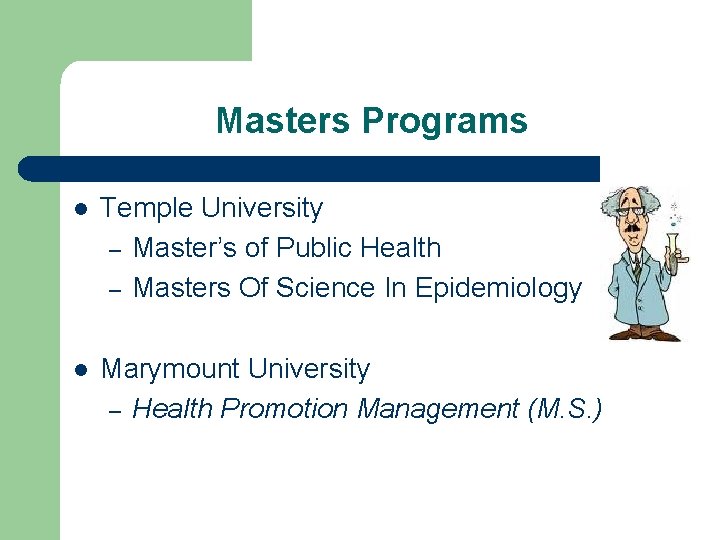 Masters Programs l Temple University – Master’s of Public Health – Masters Of Science