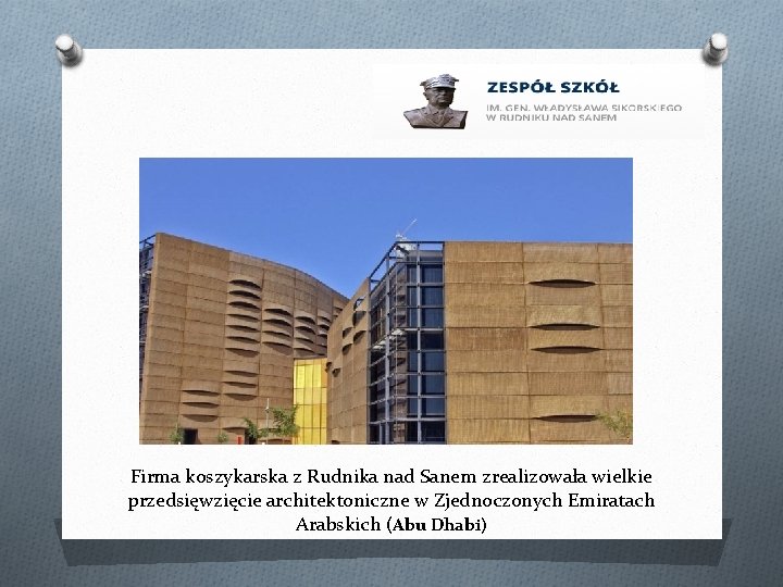 Firma koszykarska z Rudnika nad Sanem zrealizowała wielkie przedsięwzięcie architektoniczne w Zjednoczonych Emiratach Arabskich