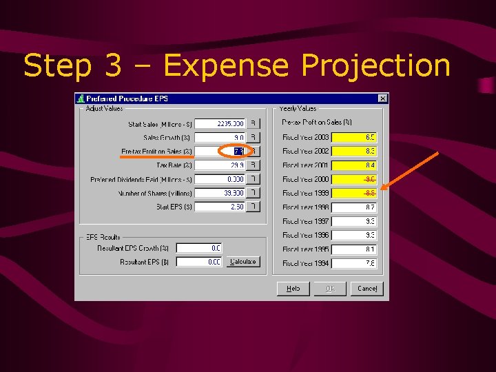 Step 3 – Expense Projection 