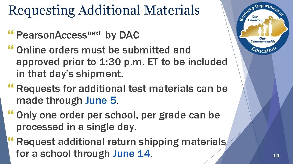 Requesting Additional Materials } Pearson. Accessnext by DAC } Online orders must be submitted