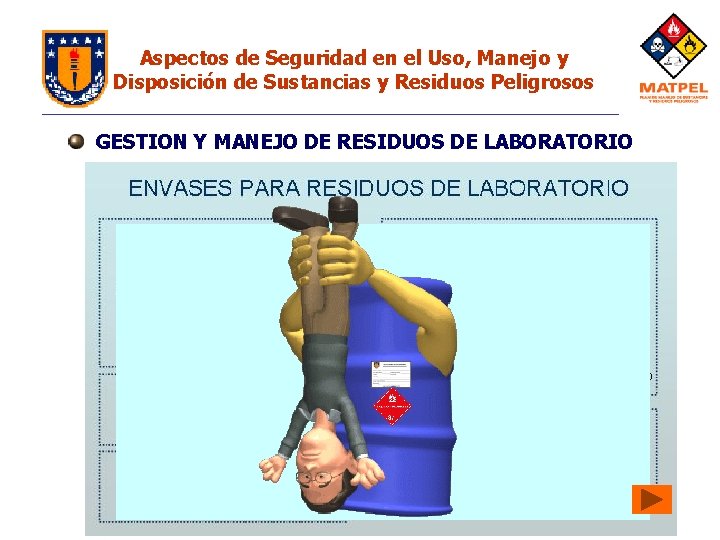 Aspectos de Seguridad en el Uso, Manejo y Disposición de Sustancias y Residuos Peligrosos Aspectos de Seguridad en el Uso, Manejo y Disposición de Sustancias y Residuos Peligrosos
