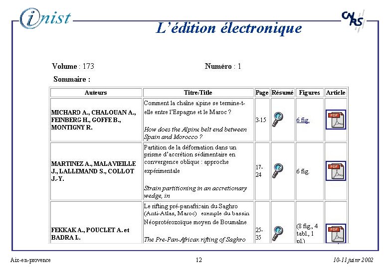 L’édition électronique Aix-en-provence 12 10 -11 juinr 2002 