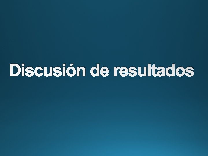 Discusión de resultados 