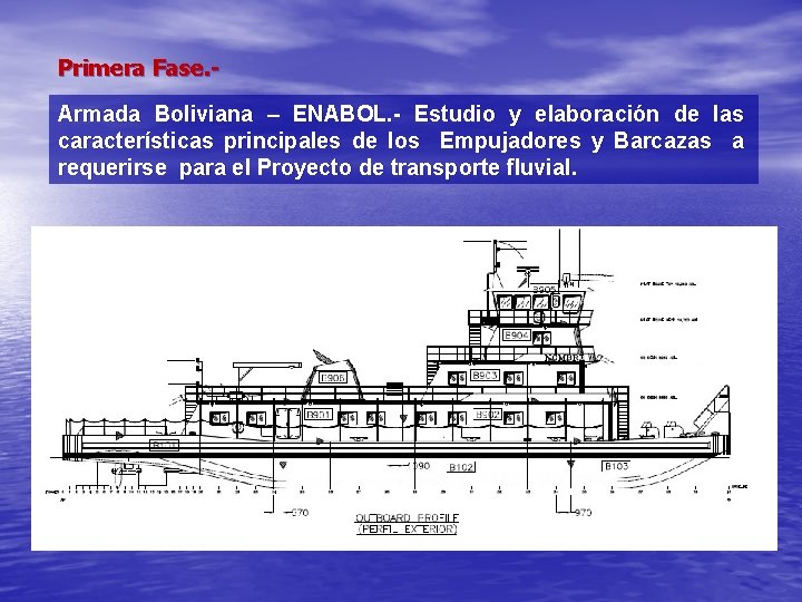 Primera Fase. Armada Boliviana – ENABOL. - Estudio y elaboración de las características principales