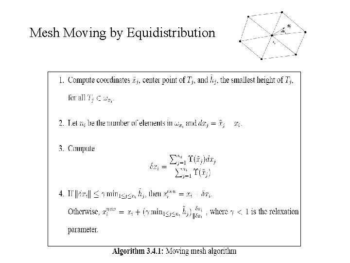 Mesh Moving by Equidistribution 