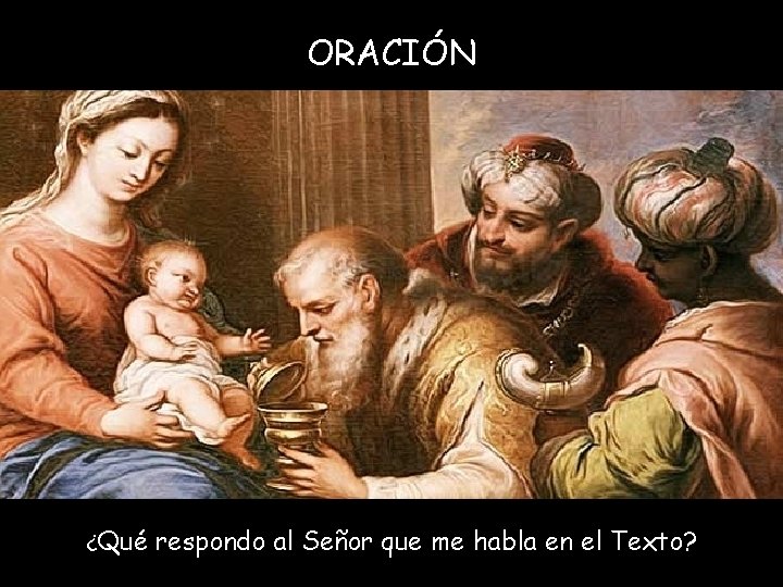 ORACIÓN ¿Qué respondo al Señor que me habla en el Texto? 