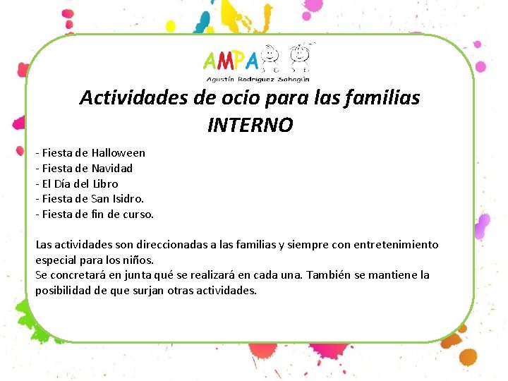 Actividades de ocio para las familias INTERNO - Fiesta de Halloween - Fiesta de