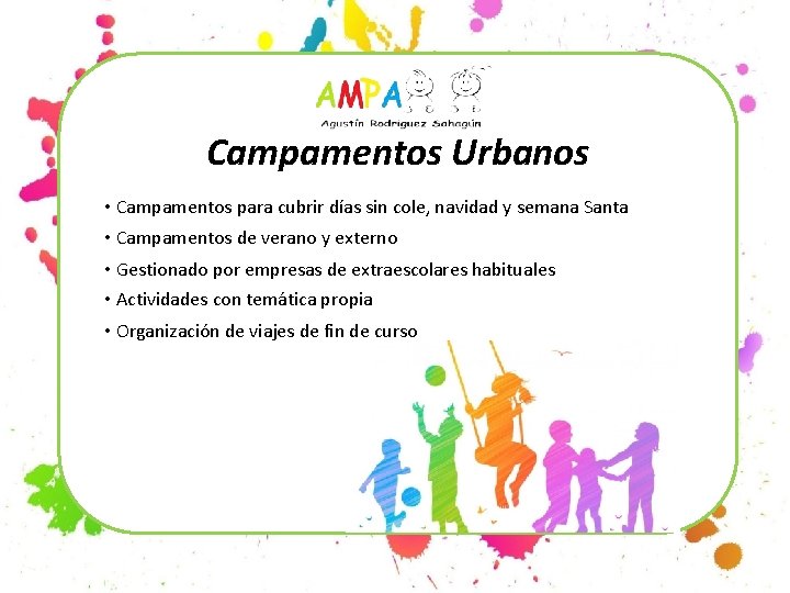 Campamentos Urbanos • Campamentos para cubrir días sin cole, navidad y semana Santa •
