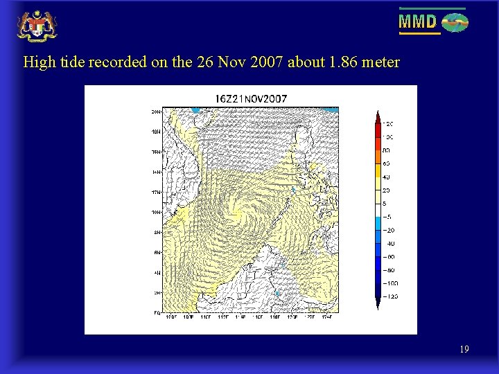 High tide recorded on the 26 Nov 2007 about 1. 86 meter 19 High tide recorded on the 26 Nov 2007 about 1. 86 meter 19