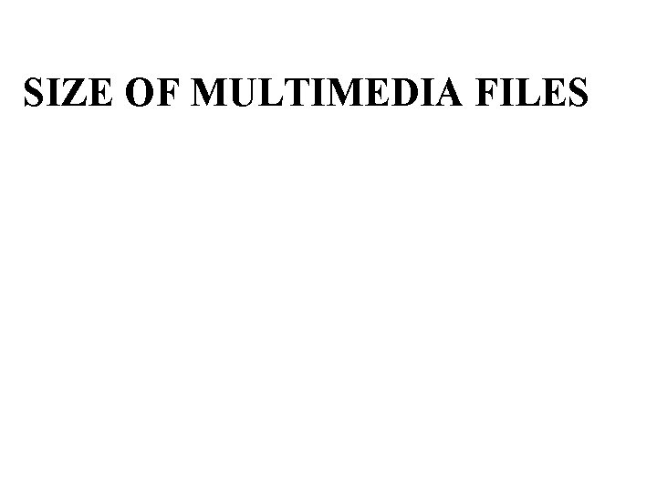 SIZE OF MULTIMEDIA FILES 