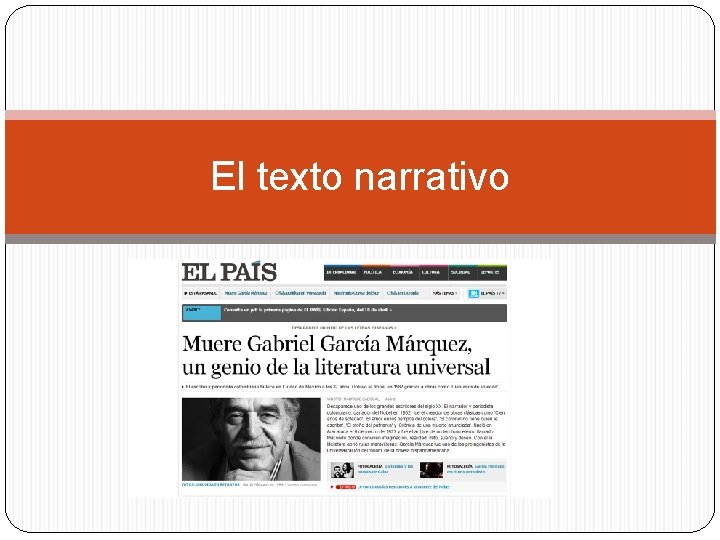 El texto narrativo 